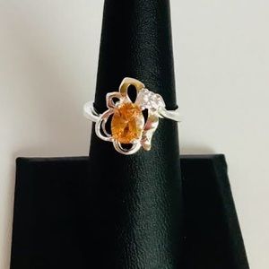 Sterling Silver Citrine Ring.